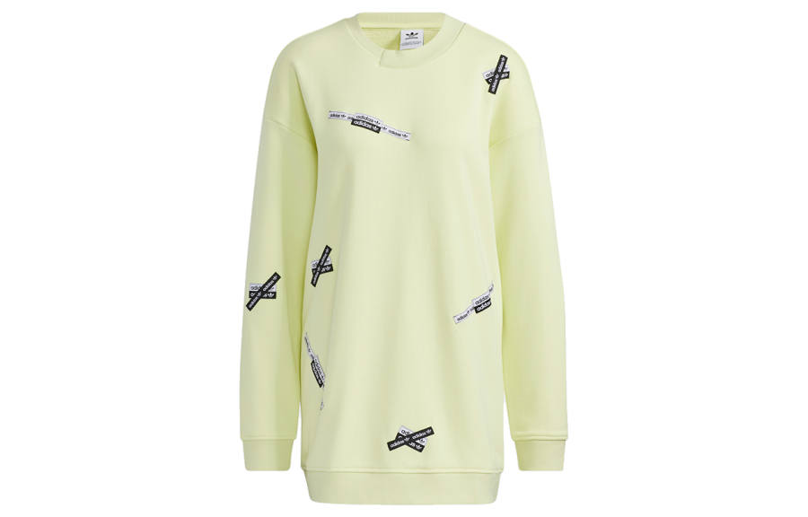 Adidas Originals Sweatshirts Women's Yellow Crew Neck Moderate Regular