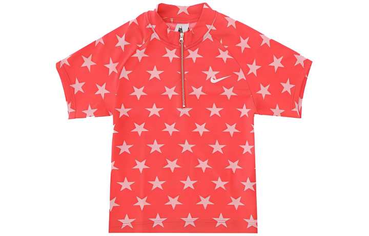 Nike Nike T Shirts Women's Red Crew Neck Moderate Straight Fit