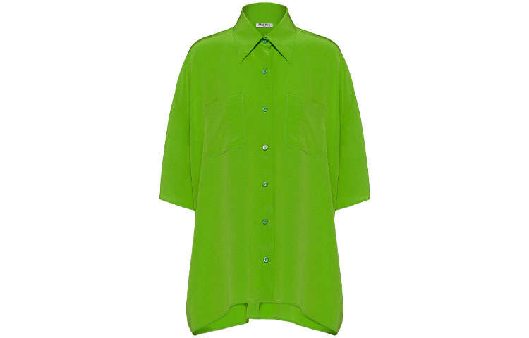 MIU MIU Shirts Women's Apple Green Color Lapel Moderate Other