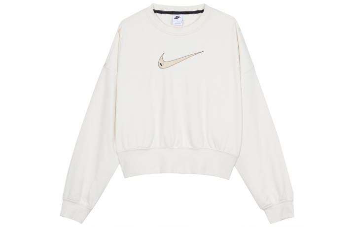 Nike Nike Sportswear Swoosh Logo Embroidered Knit Pullover Hoodie White