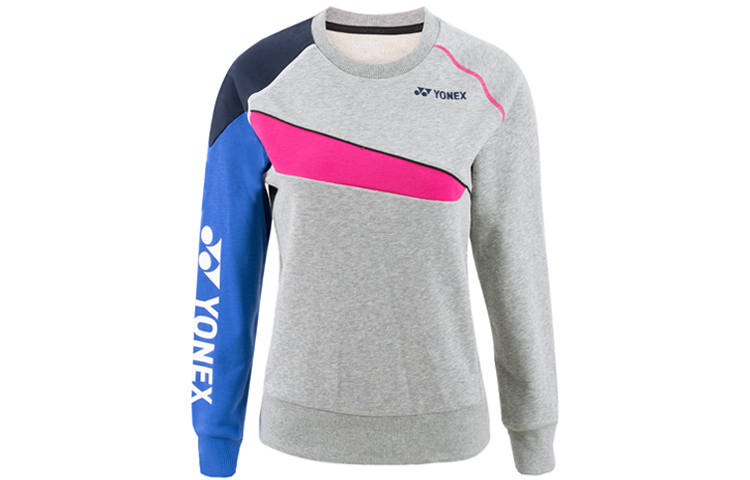 YONEX Sweatshirts Women's Smoke Gray Crew Neck Moderate Regular