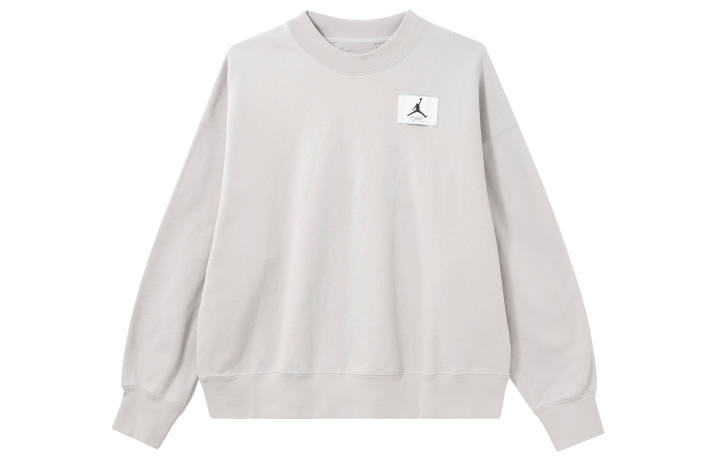 Jordan Jordan Sweatshirts Women's Light Iron Ore Gray Crew Neck Thickened Regular