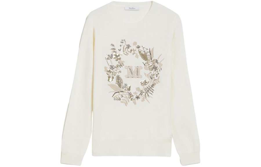 MaxMara MaxMara Floral-embroidered Crew-neck Jumper