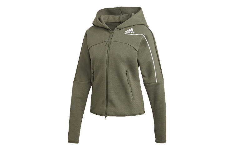 Adidas Adidas Sweatshirts Women's Gray Green Hooded Moderate