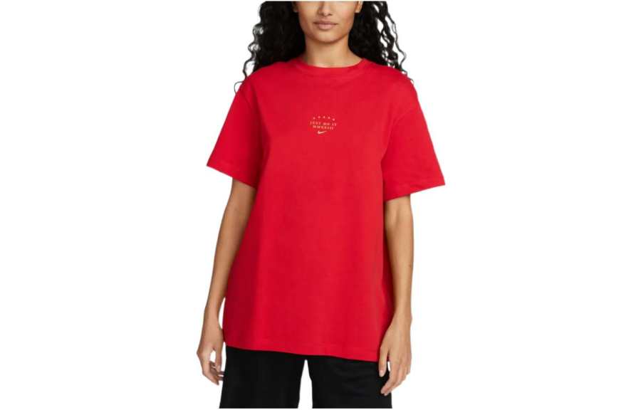 Nike Nike T Shirts Women's University Red Crew Neck Moderate Other