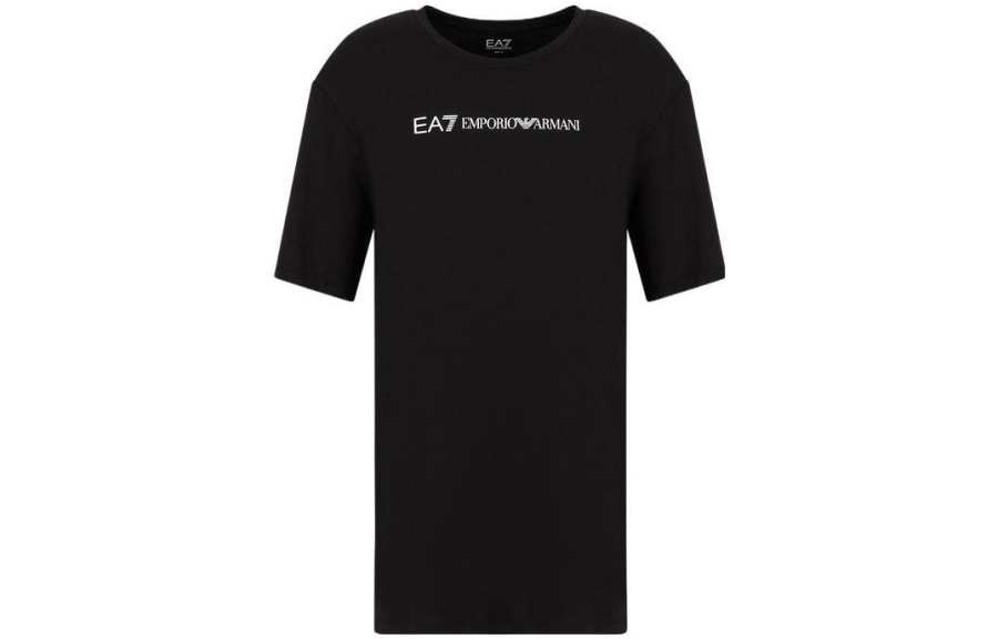 EMPORIO ARMANI T Shirts Women's Black Crew Neck Moderate Straight Fit