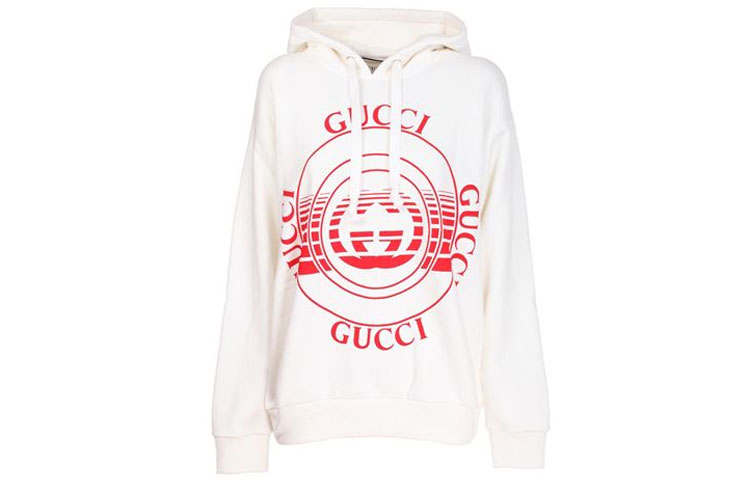 GUCCI 【Previous Season】logo-print drop-shoulder hoodie
