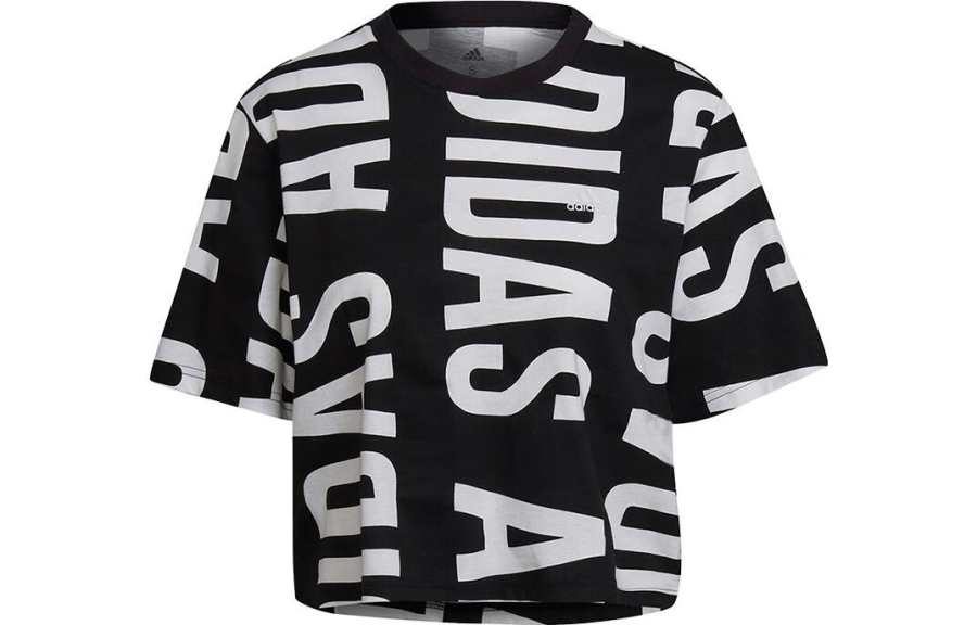 Adidas Adidas T Shirts Women's Black Crew Neck Moderate Straight Fit