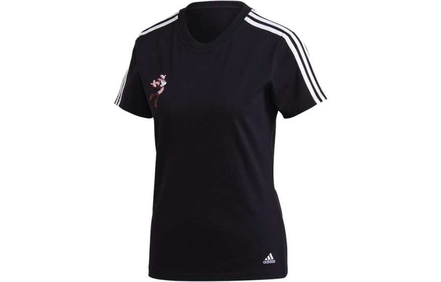 Adidas Adidas T Shirts Women's Black Crew Neck Moderate Straight Fit