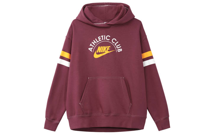 Nike Nike Sportswear Hooded Pullover Fleece Lined Comfortable Long Sleeved Sweatshirt Women's Red