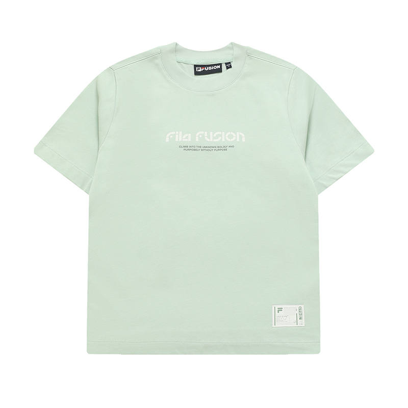 FILA FUSION T Shirts Women's Emerald Green Crew Neck Moderate