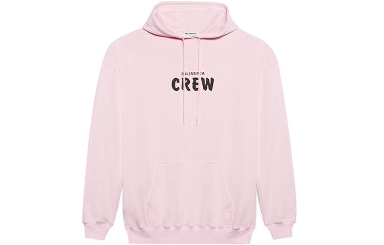Balenciaga Logo Oversized Hoodie 'Baby Pink/Black'