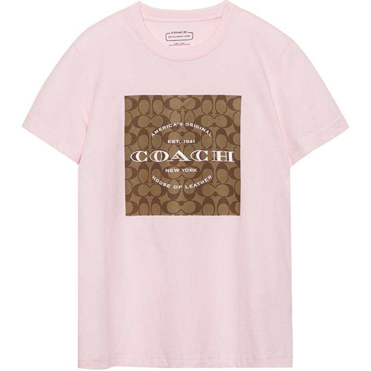 COACH COACH Regular T Shirt Women's Pink
