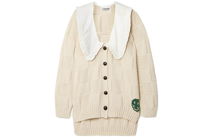 GANNI Cotton Rope Knit Cardi 'Barzilian Sand'