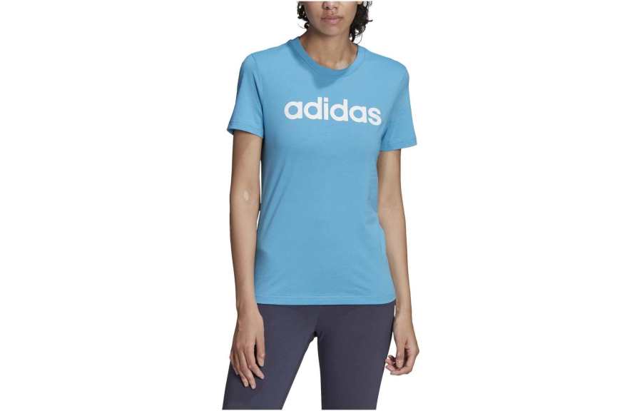 Adidas Adidas T Shirts Women's Blue Crew Neck Moderate Straight Fit