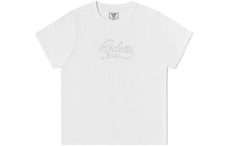 Lee T Shirts Women's White Crew Neck Moderate Straight Fit