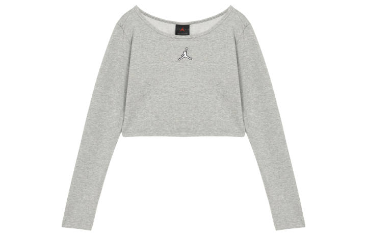 Jordan Jordan T Shirts Women's Gray Crew Neck Moderate Straight Fit