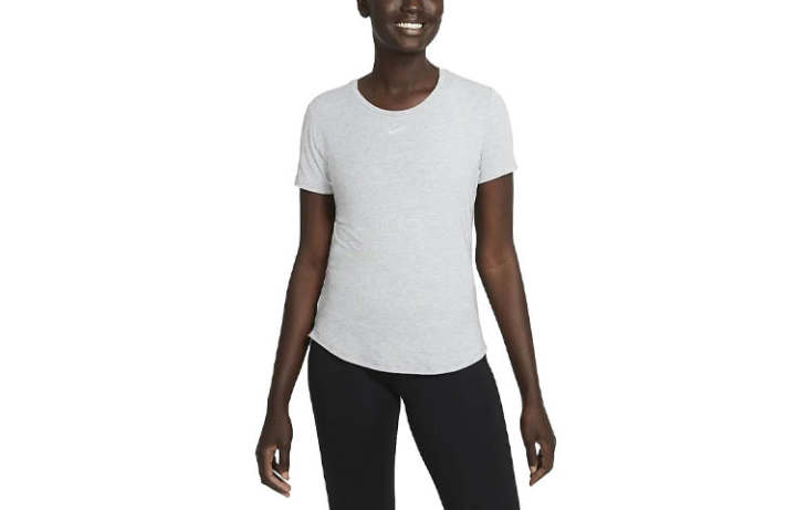 Nike Nike T Shirts Women's Grain Gray Crew Neck Moderate Straight Fit