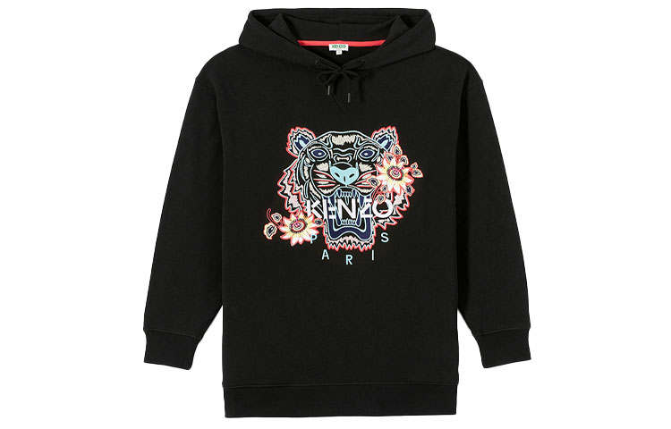 KENZO Sweatshirts Women's Black Hooded Moderate Regular
