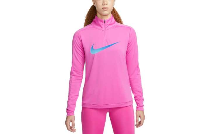 Nike Nike T Shirts Women's Dark Pink Stand Collar Moderate Straight Fit