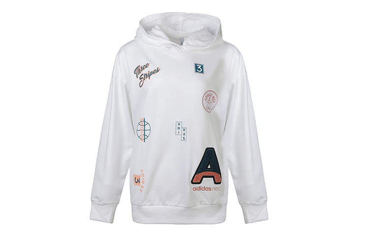 Adidas Neo Sweatshirts Women's White Hooded Moderate Regular