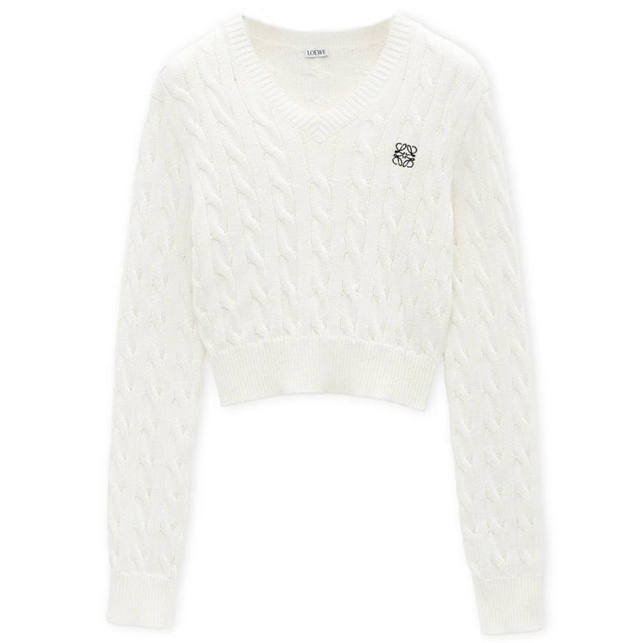 LOEWE LOEWE Logo Embroidered V-Neck Jumper