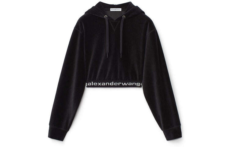 alexander wang Long-sleeve Hoodie In Stretch Corduroy