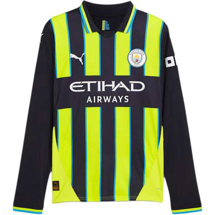 PUMA Manchester City SS24 Replica Away Long Sleeve Soccer Jersey Soccer Jersey Men's Yellow