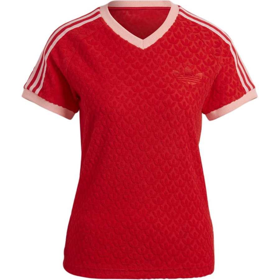 Adidas Originals T Shirts Women's Red V Neck Moderate Other