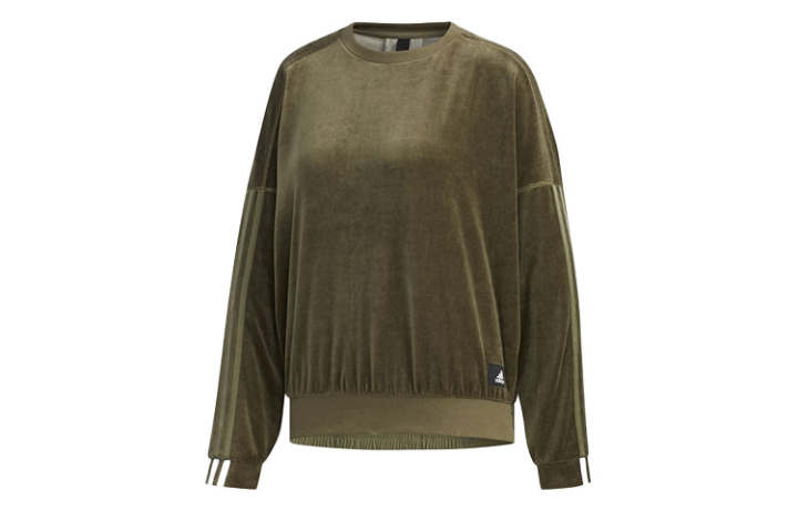 Adidas Adidas Sweatshirts Women's Khaki Brown Crew Neck Moderate Regular