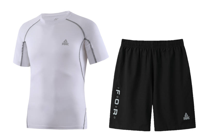 PEAK PEAK Running Clothing Sets Unisex Black White