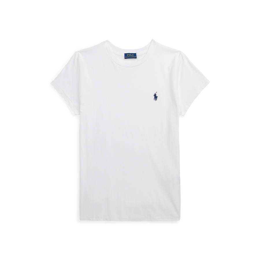 Polo Ralph Lauren T Shirts Women's White Crew Neck Moderate Straight Fit