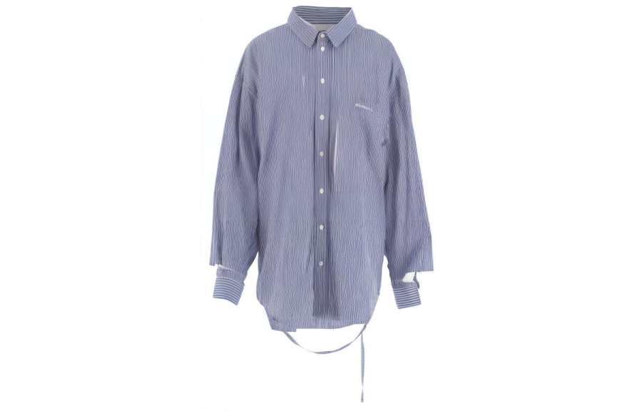 Balenciaga Shirts Women's Blue Lapel Moderate