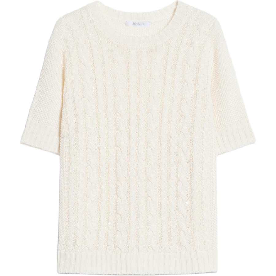 MaxMara Knitwear Women's White Crew Neck Moderate Other