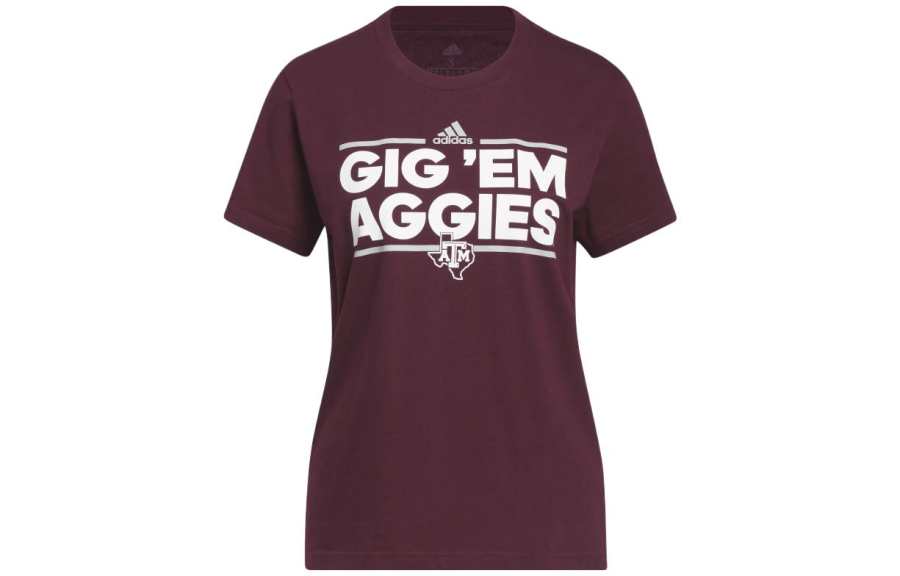 Adidas Adidas Texas A&M T Shirts Women's Fuchsia Crew Neck Moderate