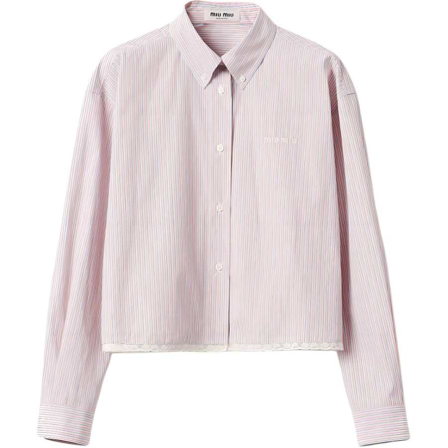 MIU MIU Shirts Women's Coral Pointed Collar Moderate Other