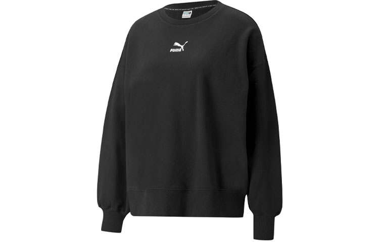 PUMA CLASSICS Sweatshirts Women's Black Crew Neck Moderate Regular