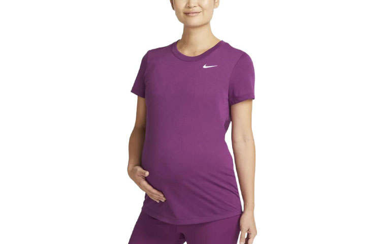 Nike Nike T Shirts Women's Dark Purple Crew Neck Moderate Straight Fit