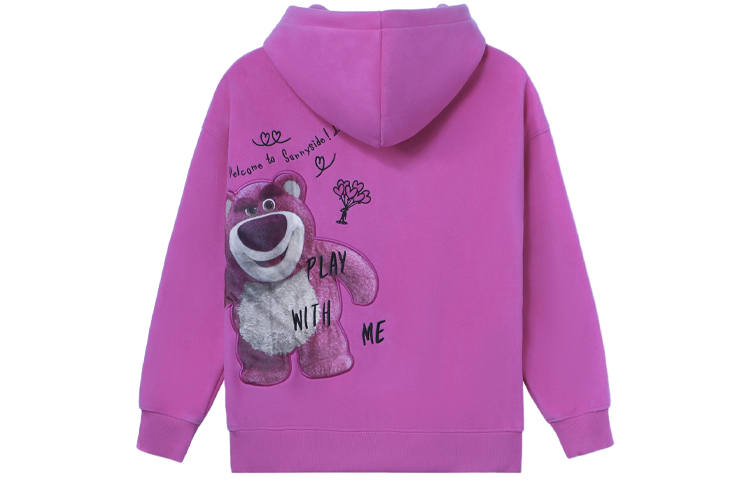 Li-Ning Li Ning Disney ×Disney/Disney Collaboration, Pixar Lotso Collection, Fleece Lined Loose Fit Pullover Hooded Sweatshirt