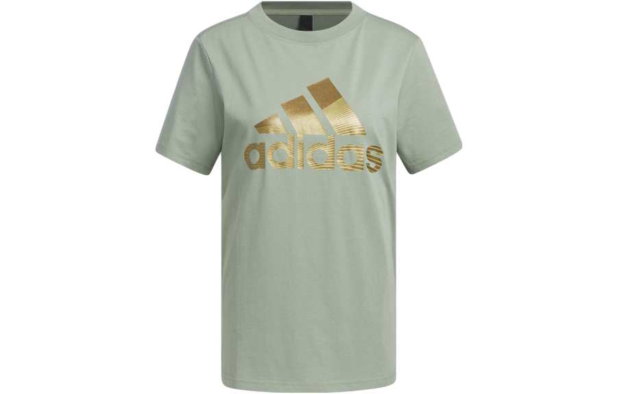 Adidas Adidas T Shirts Women's Green Crew Neck Moderate Straight Fit