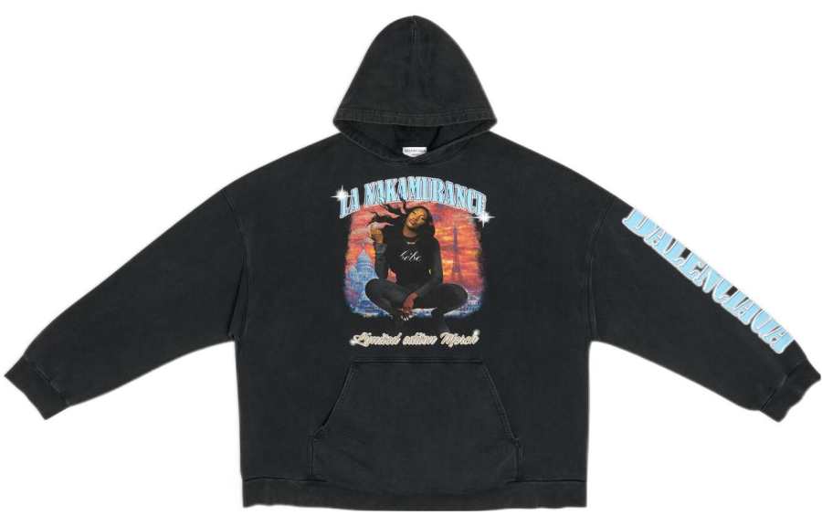 Balenciaga Music Aya Nakamura Merch Hoodie Wide Fit 'Black'