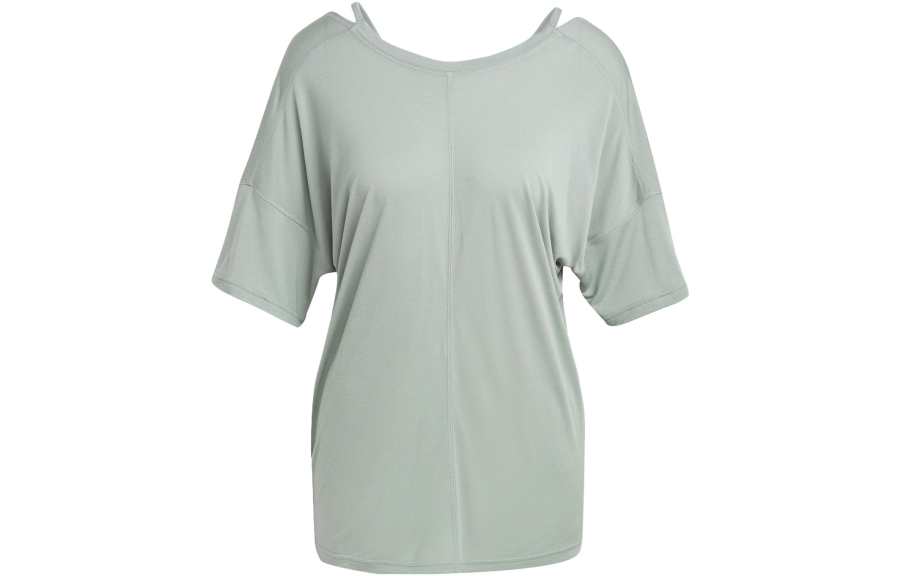 Adidas Adidas T Shirts Women's Green Crew Neck Moderate Straight Fit