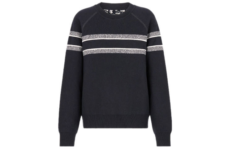 DIOR Quarterly New Products Cashmere Sweaters Women's Blue Crew Neck Moderate