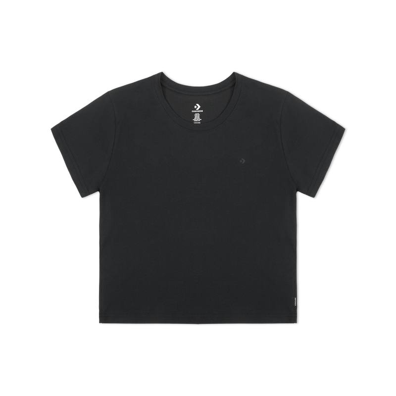 Converse T Shirts Women's Black Crew Neck Moderate Straight Fit