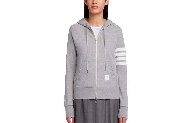 THOM BROWNE THOM BROWNE 4 Bar Zip Up Hoodie