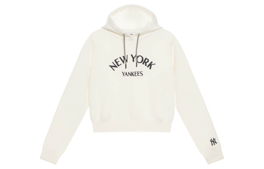 MLB Preppy Style Collection New York Yankees 24FW Knitted Sweater Women's Cream