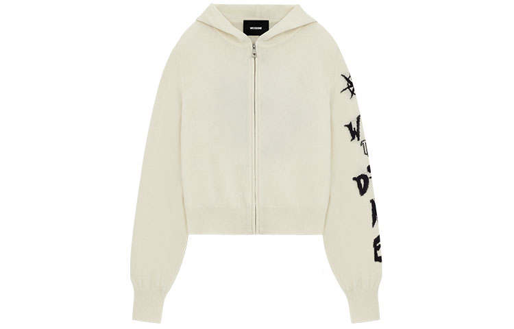 WE11DONE Cashmere Sweaters Women's White Hooded Non Detachable Moderate