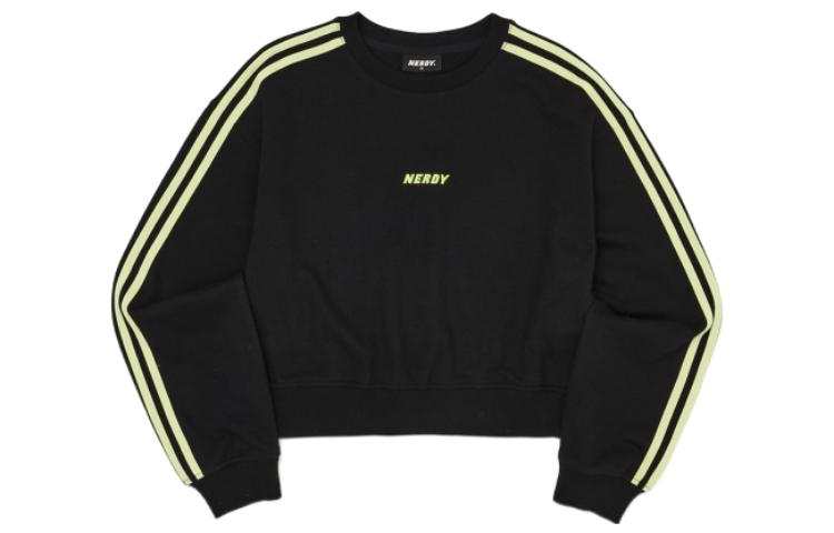 Nerdy Sweatshirts Women's Black Crew Neck Moderate Regular