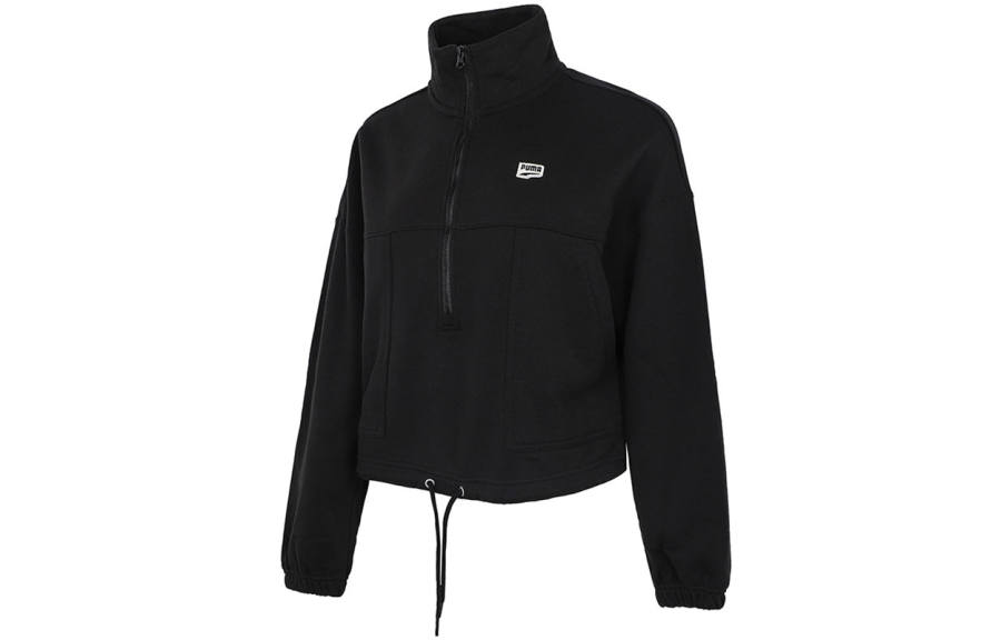 PUMA Sweatshirts Women's Black Stand Collar Moderate Regular