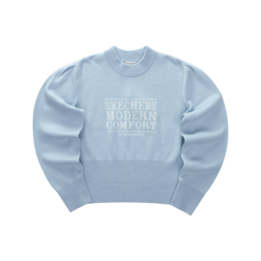 Skechers Sweaters Women's Cashmere Blue 00F5 Crew Neck Moderate Other